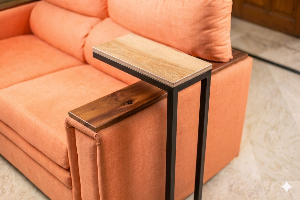 C Table for Sofa & Bed with Metal Frame