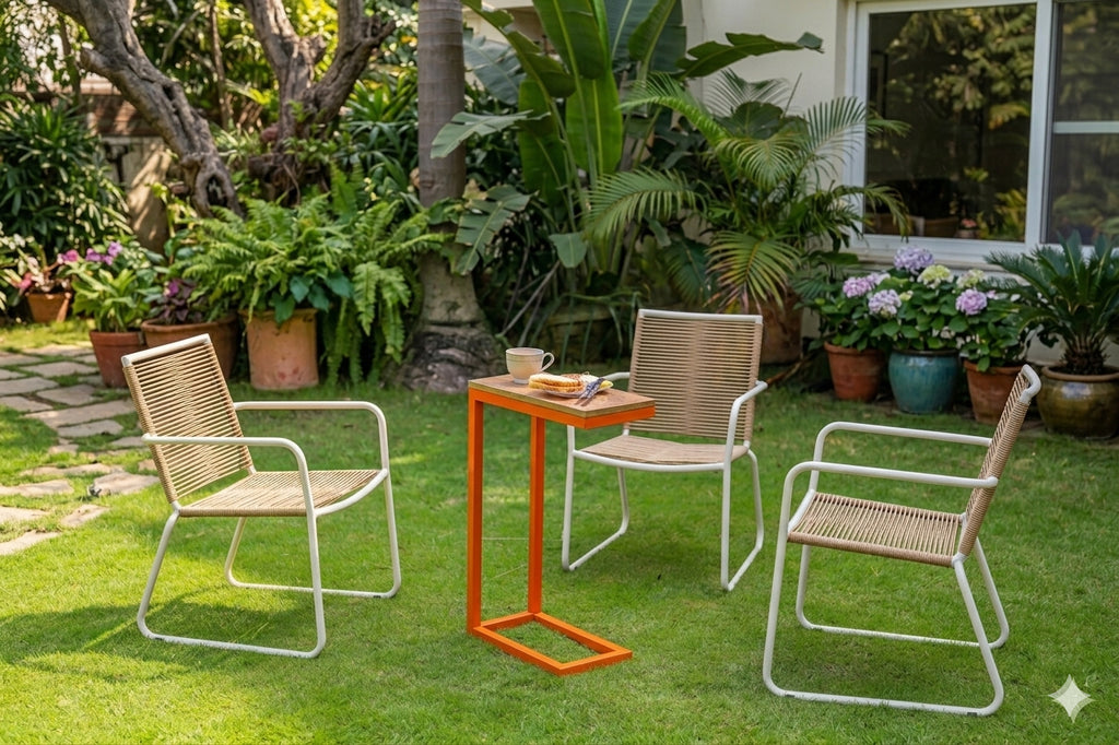 C Table for Sofa & Bed with Metal Frame